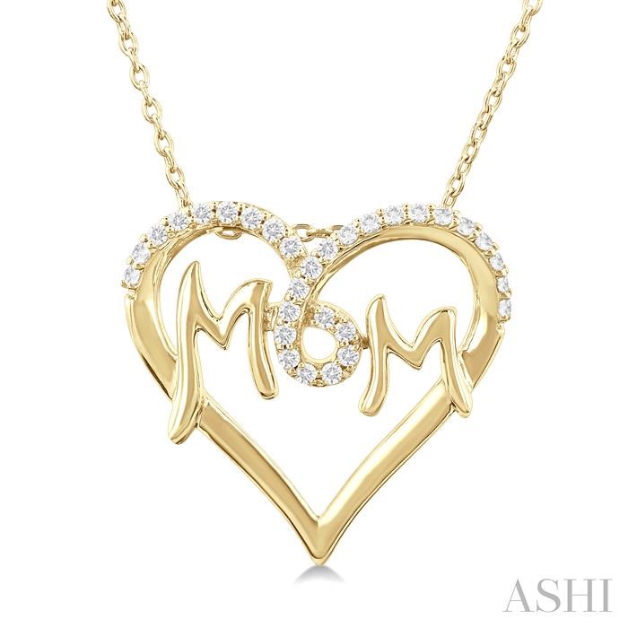 Mom Heart Shape Diamond Fashion Pendant