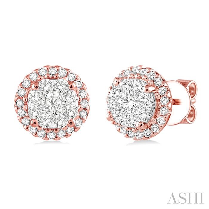 ROUND SHAPE HALO LOVEBRIGHT ESSENTIAL DIAMOND EARRINGS