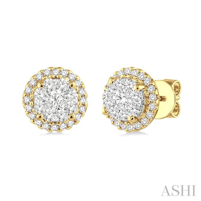 ROUND SHAPE HALO LOVEBRIGHT ESSENTIAL DIAMOND EARRINGS