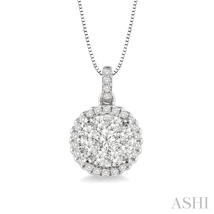 ROUND SHAPE HALO LOVEBRIGHT ESSENTIAL DIAMOND PENDANT