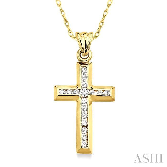 CHANNEL SET CROSS DIAMOND PENDANT