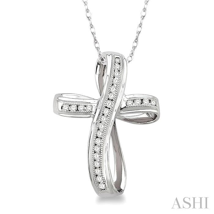 Channel Set Cross Diamond Fashion Pendant