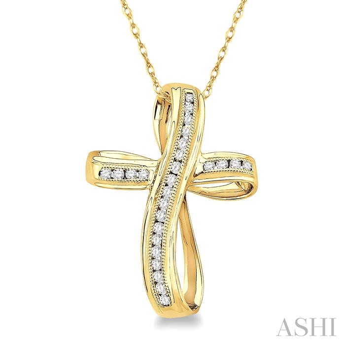 Channel Set Cross Diamond Fashion Pendant