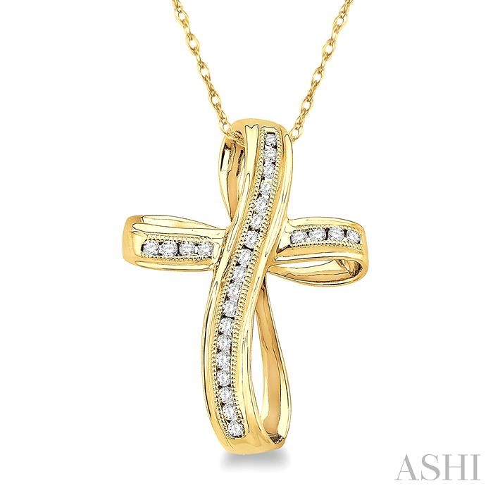 CHANNEL SET CROSS DIAMOND PENDANT