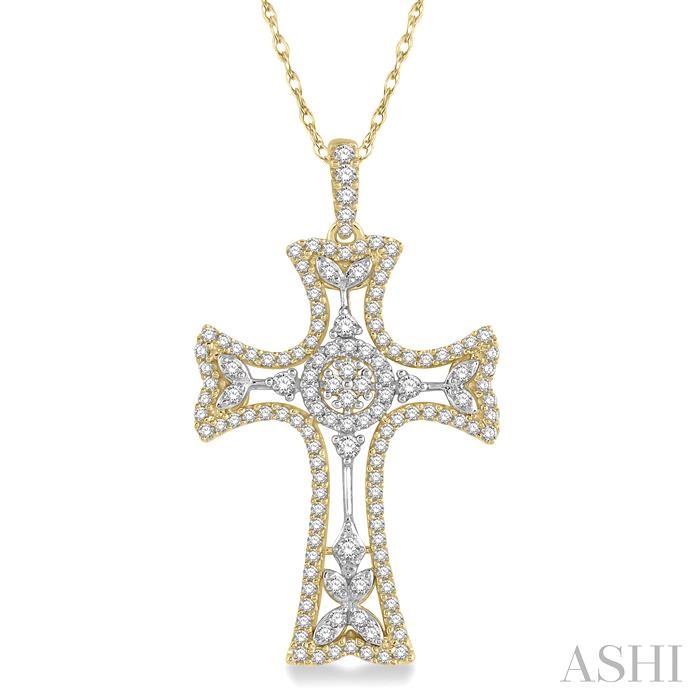 CROSS HALO DIAMOND FASHION PENDANT