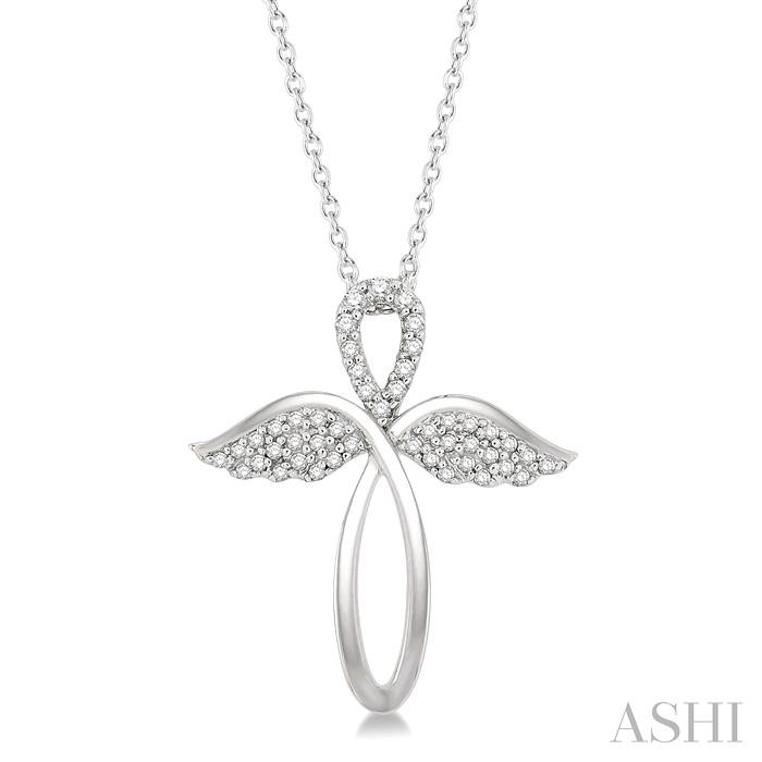 Angel Wings Cross Diamond Fashion Pendant