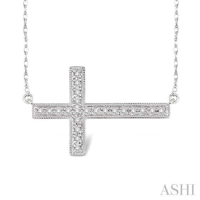 SIDEWAY CROSS DIAMOND PENDANT