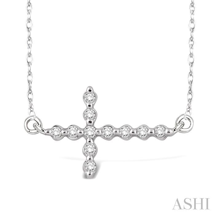 SIDEWAY CROSS DIAMOND PENDANT