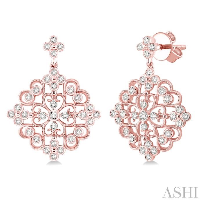 Floral Diamond Fashion Earrings