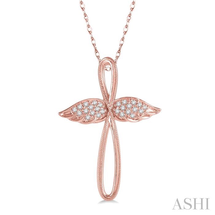 Angel Wings Cross Diamond Fashion Pendant
