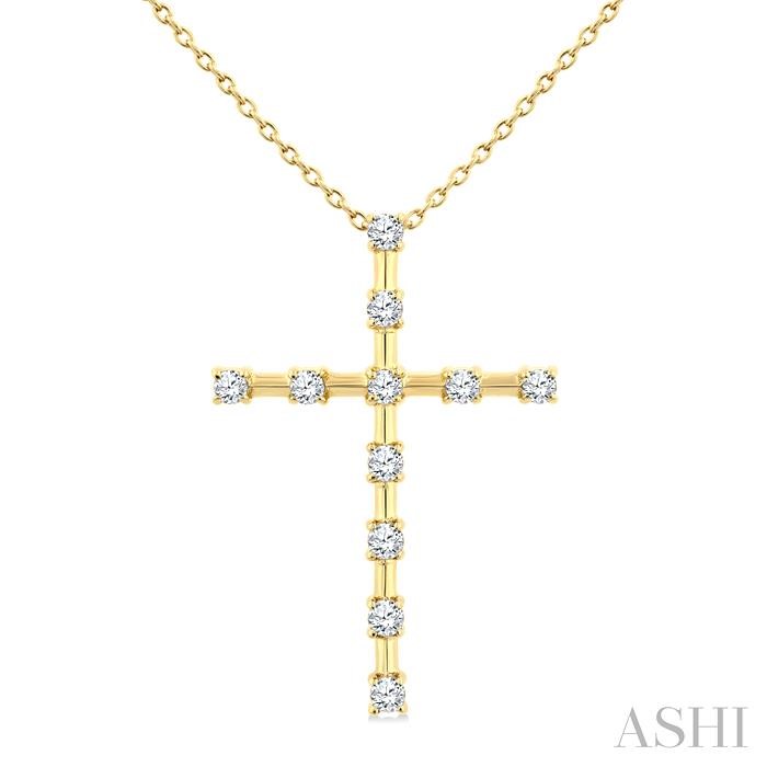 Cross Floating Diamond Fashion Pendant