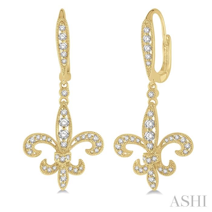 Fleur De Lis Diamond Earrings