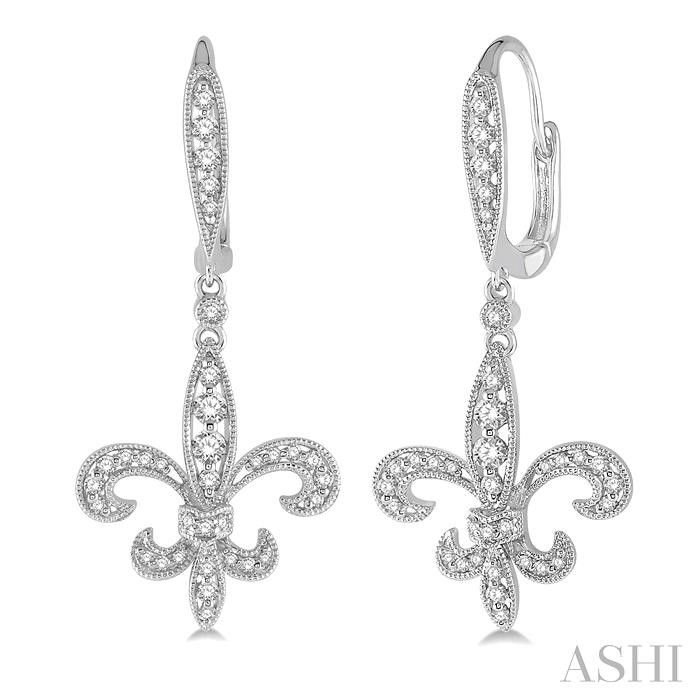 Fleur De Lis Diamond Earrings