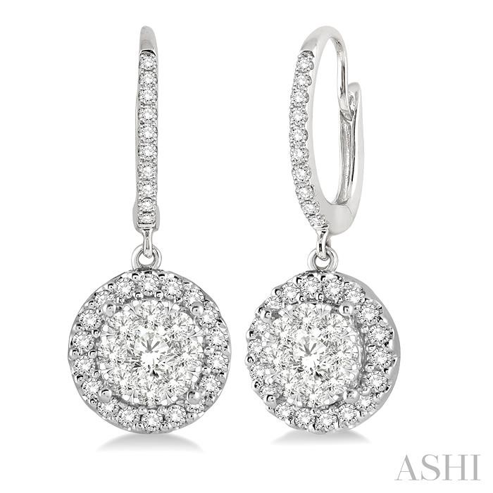 ROUND SHAPE HALO LOVEBRIGHT ESSENTIAL DIAMOND EARRINGS