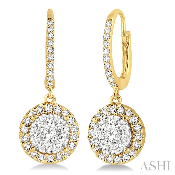 Round Shape Halo Lovebright Essential Diamond Earrings