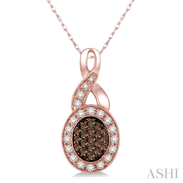 OVAL SHAPE CHAMPAGNE HALO DIAMOND PENDANT