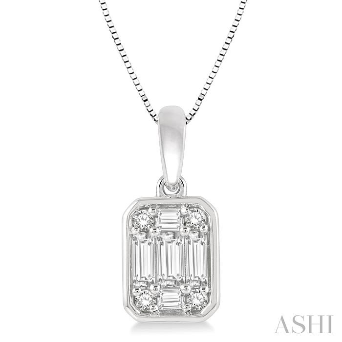 Emerald Shape Bezel Set Fusion Diamond Pendant
