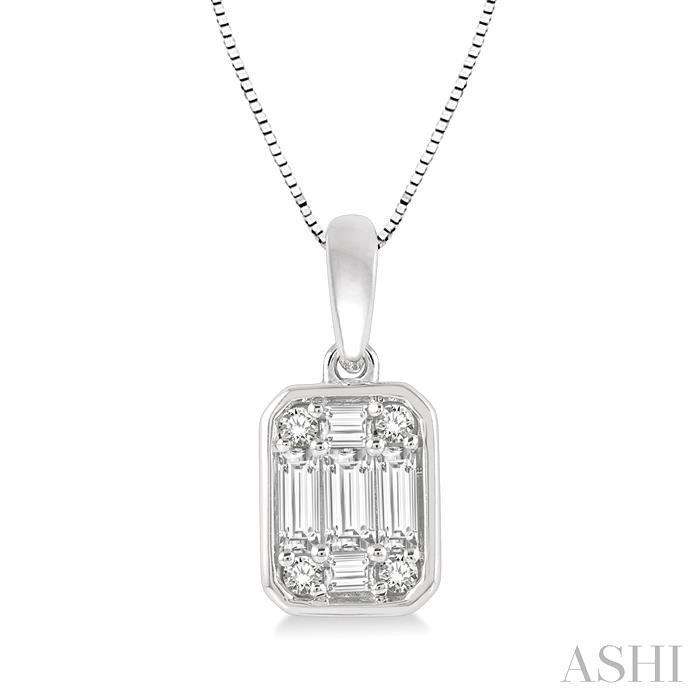 Emerald Shape Bezel Set Fusion Diamond Pendant