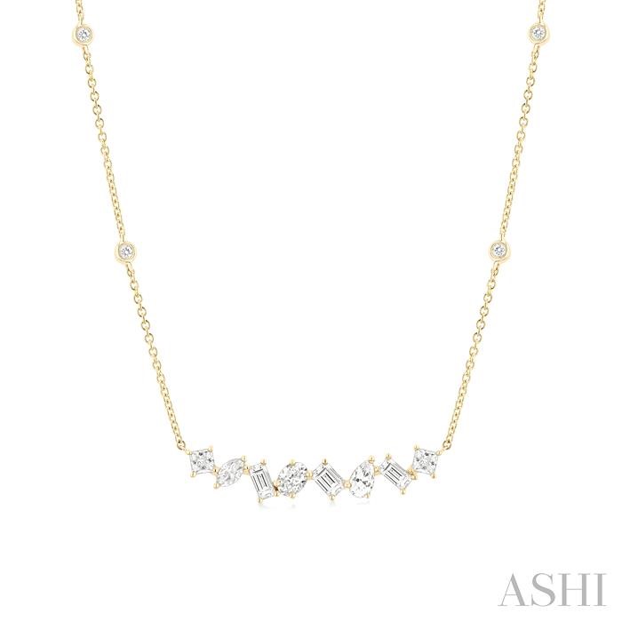 Mixed Shape Diamond Station Necklace