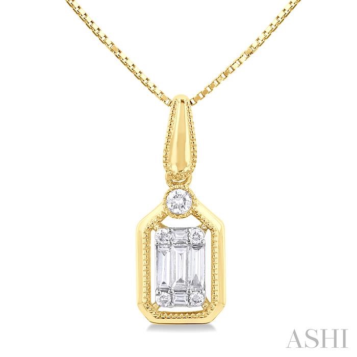Emerald Shape Fusion Diamond Pendant