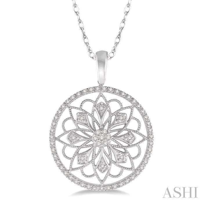 FLORAL CIRCLE DIAMOND FASHION PENDANT