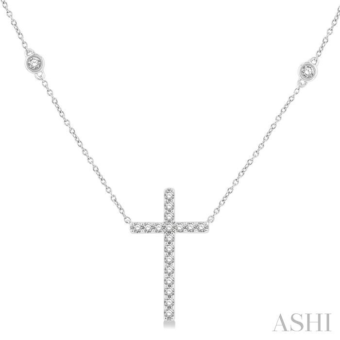 Cross Diamond Fashion Station Necklace