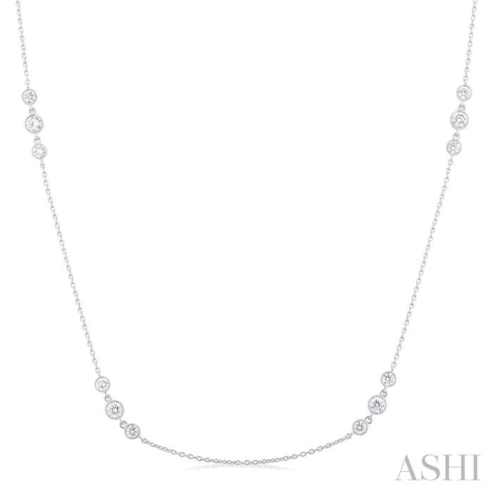 3 STONE DIAMOND STATION NECKLACE