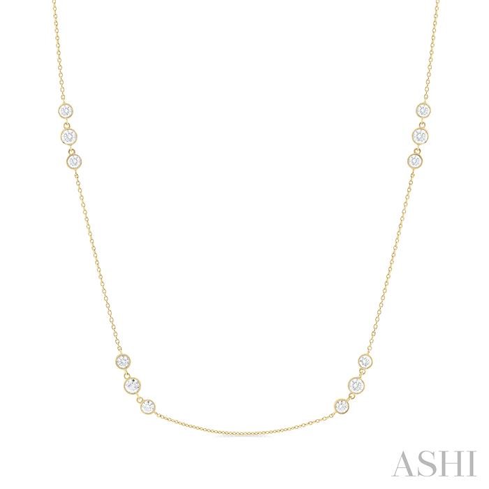 3 STONE DIAMOND STATION NECKLACE