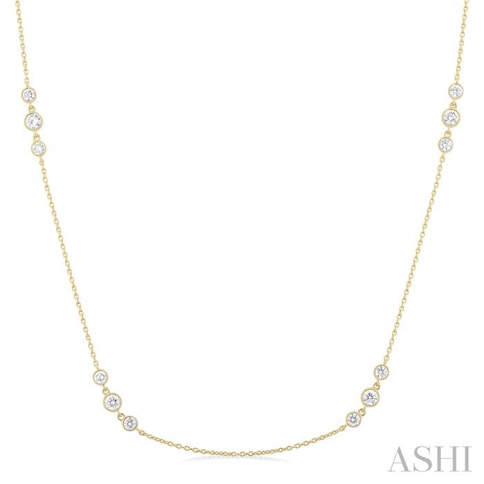 3 STONE DIAMOND STATION NECKLACE