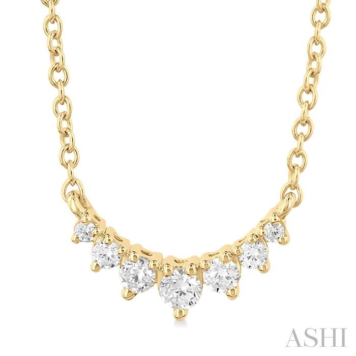 Graduated Petite Diamond Fashion Smile Necklace