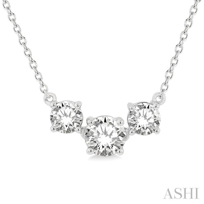 ROUND SHAPE PAST PRESENT & FUTURE DIAMOND NECKLACE