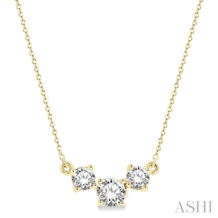 ROUND SHAPE PAST PRESENT & FUTURE DIAMOND NECKLACE