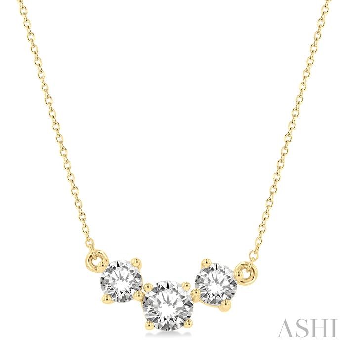 ROUND SHAPE PAST PRESENT & FUTURE DIAMOND NECKLACE