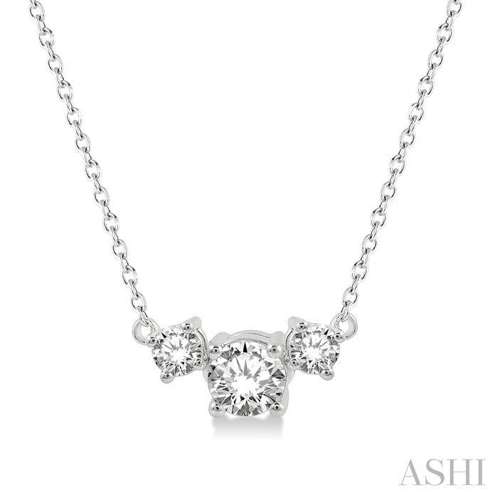 ROUND SHAPE PAST PRESENT & FUTURE DIAMOND NECKLACE