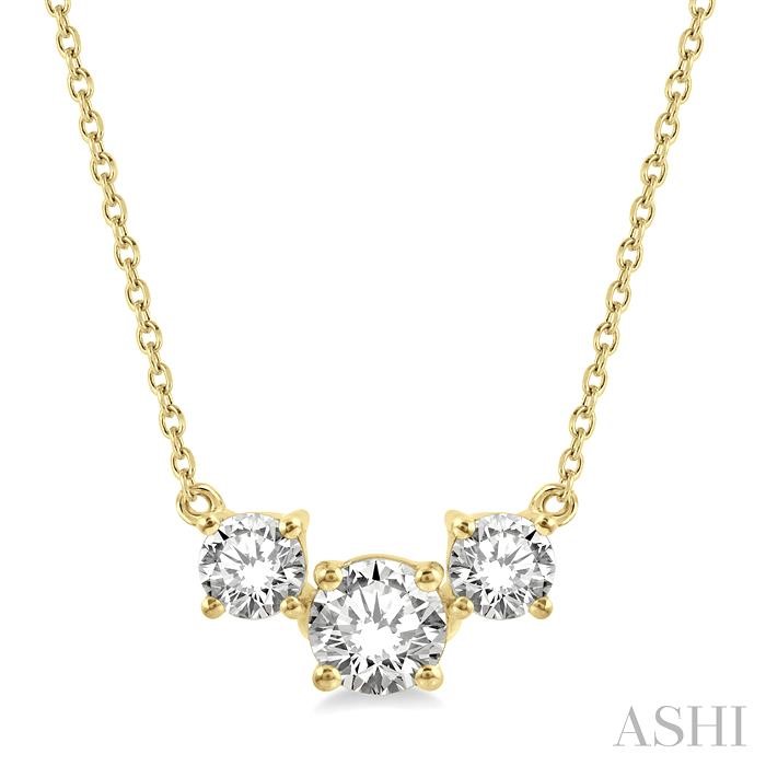 ROUND SHAPE PAST PRESENT & FUTURE DIAMOND NECKLACE