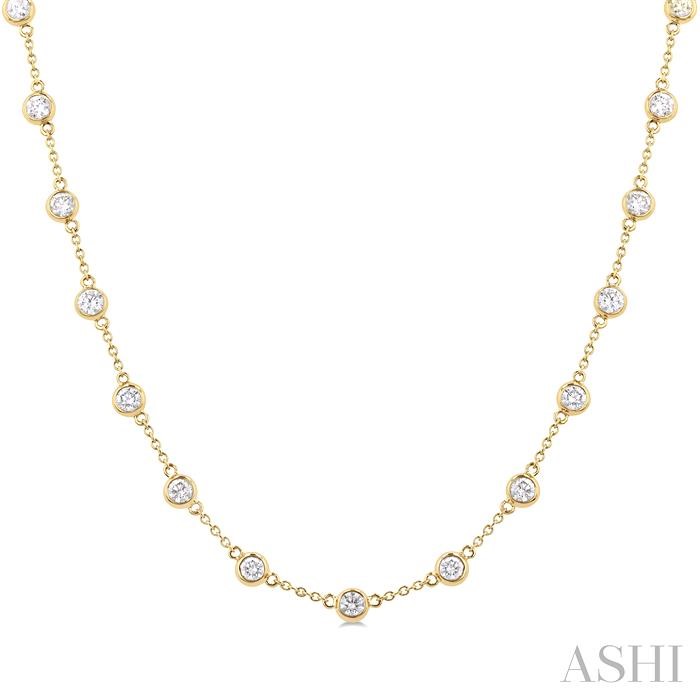 BEZEL SET DIAMOND STATION NECKLACE