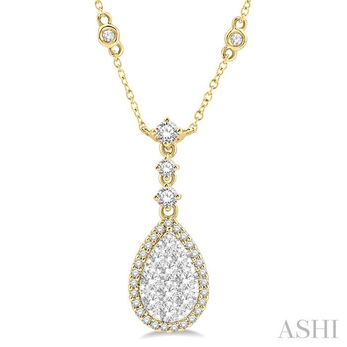 PEAR SHAPE HALO LOVEBRIGHT DIAMOND NECKLACE