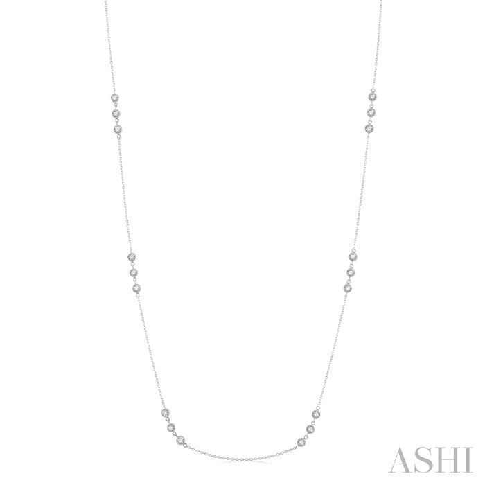 3 STONE DIAMOND STATION NECKLACE