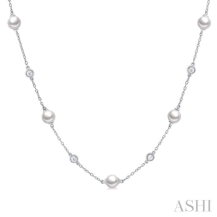 PEARL & DIAMOND STATION NECKLACE