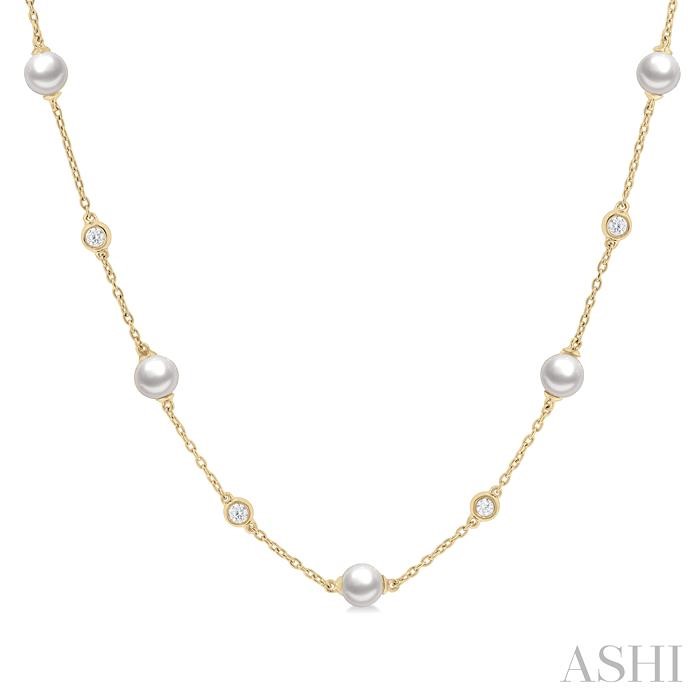 PEARL & DIAMOND STATION NECKLACE