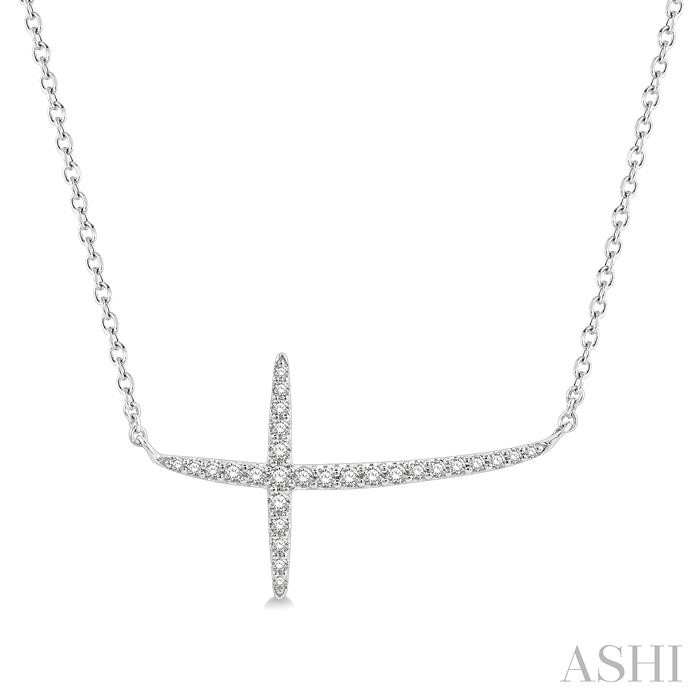 SIDEWAY CROSS DIAMOND NECKLACE