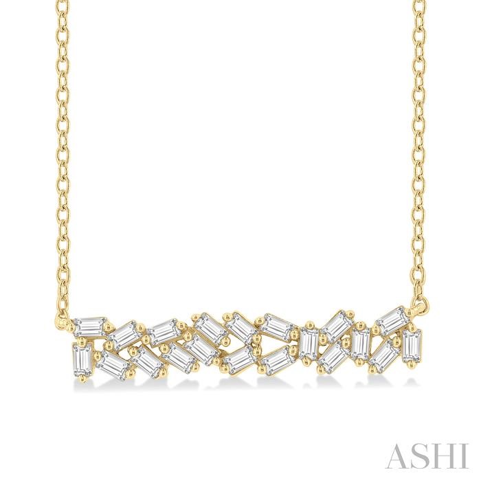 SCATTER BAGUETTE DIAMOND FASHION NECKLACE