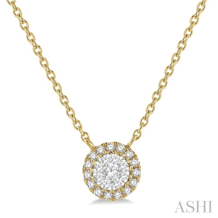 ROUND SHAPE HALO LOVEBRIGHT ESSENTIAL DIAMOND NECKLACE