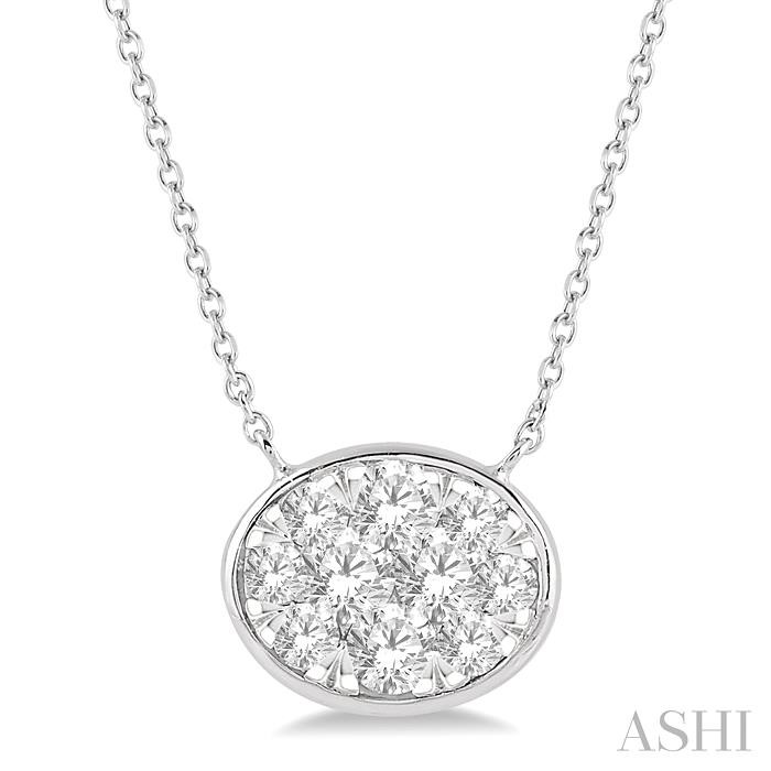 OVAL SHAPE EAST-WEST LOVEBRIGHT ESSENTIAL DIAMOND NECKLACE