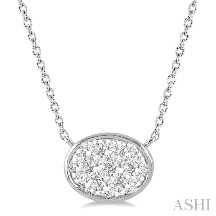 OVAL SHAPE EAST-WEST LOVEBRIGHT ESSENTIAL DIAMOND NECKLACE