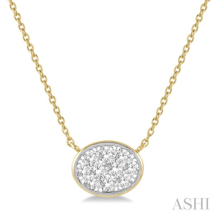 OVAL SHAPE EAST-WEST LOVEBRIGHT ESSENTIAL DIAMOND NECKLACE