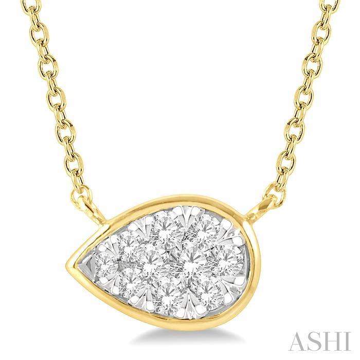 Pear Shape East-West Lovebright Essential Diamond Pendant