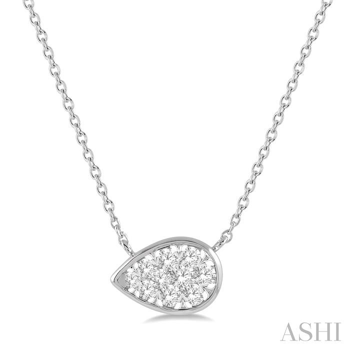 PEAR SHAPE EAST-WEST LOVEBRIGHT ESSENTIAL DIAMOND NECKLACE