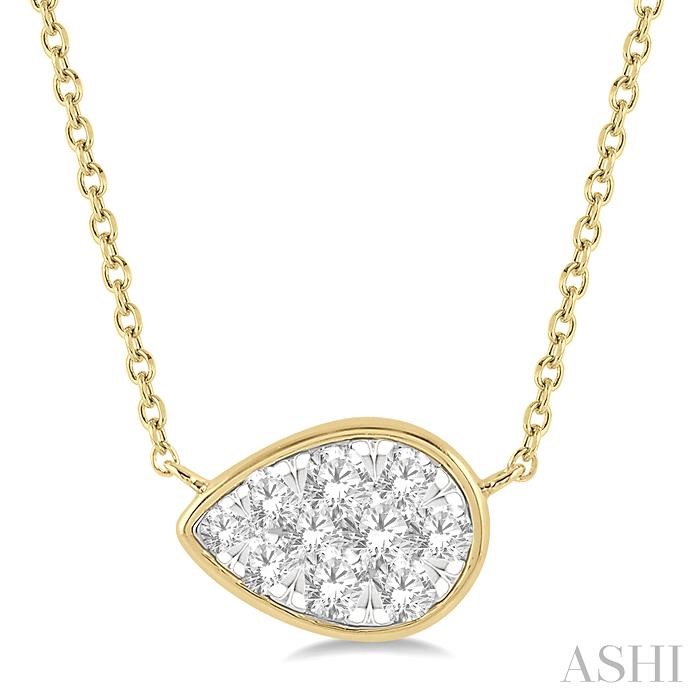 Pear Shape East-West Lovebright Essential Diamond Pendant