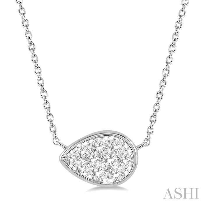 Pear Shape East-West Lovebright Essential Diamond Pendant